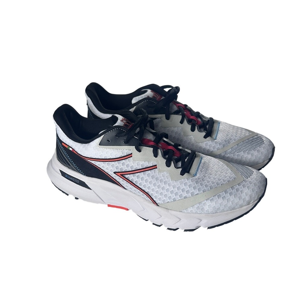Diadora Mythos Blushield Volo 2 Mens Running Shoes Size 11.5 White Black NEW